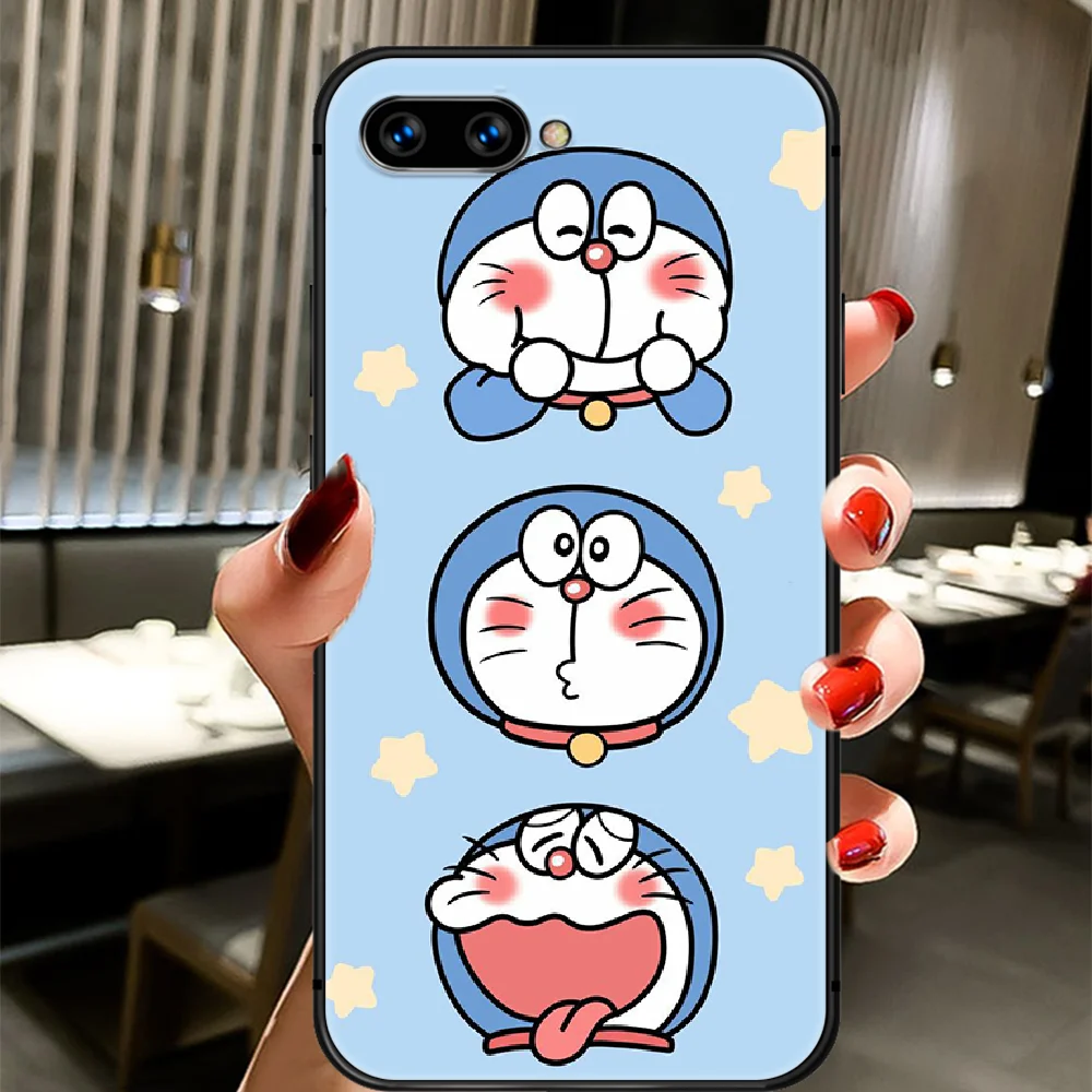 

Cartoon Cute Doraemon Cat Phone Case Cover Hull For HUAWEI Honor 8 8c 8a 8x 9 9a 9x V10 MATE 10 20 I Lite Pro black Funda Luxury