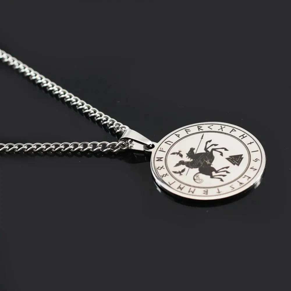 

Stainless Steel Laser Engraved Viking Warrior Celtic Knot Slavic Rune Pendant Necklace for Men Punk Jewelry Gift Wholesale