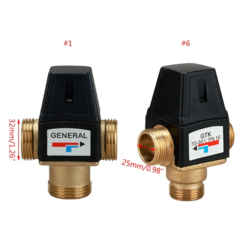 

3 Way Mixing Valve Male Thread Brass Thermostatic Valve for Solar Water Heater