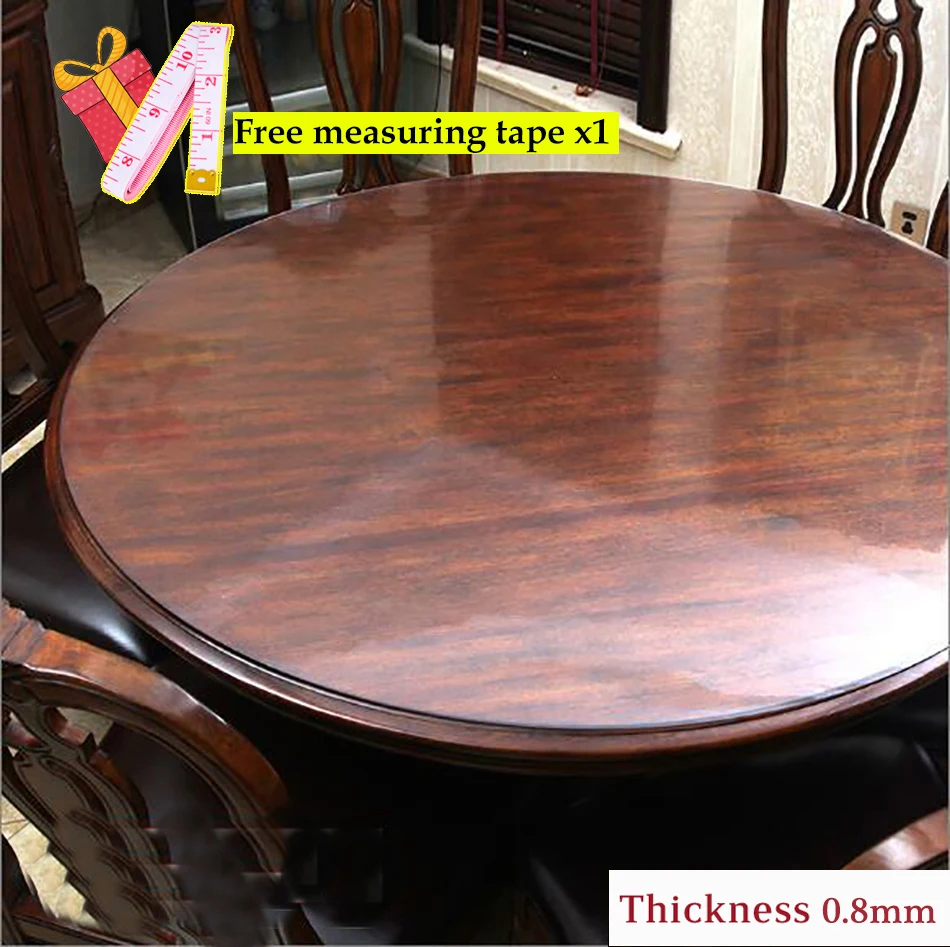 Прозрачная Круглая скатерть из мягкого стекла ПВХ водонепроницаемая нефтяная