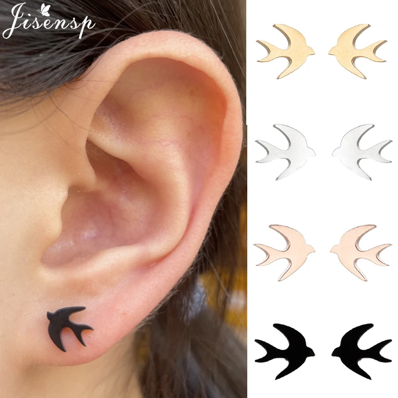 

Lovely Animal Stud Earrings for Women Jewelry Little Bird Swallow Earrings Small Ear Studs Piercing Pendientes Personality Gift