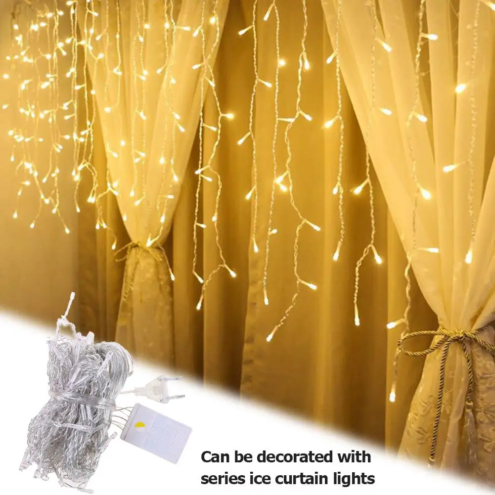 Гирлянда для занавески сосулька 220В 4 7 м 96 светодиодов Рождественская гирлянда