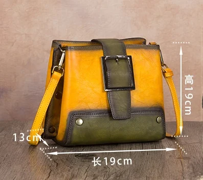 

New Fashion Retro Handmade Women's Packet Shoulder Messenger Dag First Layer Cowhide Leather Ladies Causal Bags