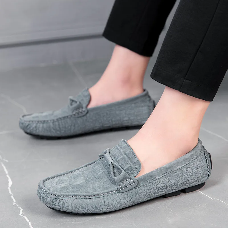 Мужские туфли на плоской подошве из натуральной кожи Повседневные Лоферы без