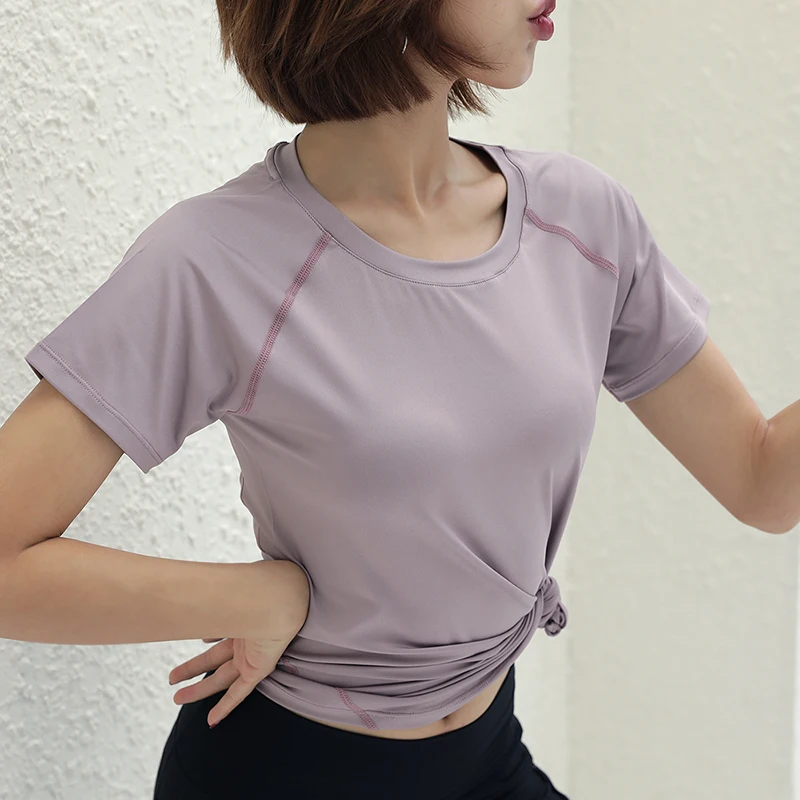 Женская быстросохнущая дышащая Светоотражающая Спортивная футболка для фитнеса