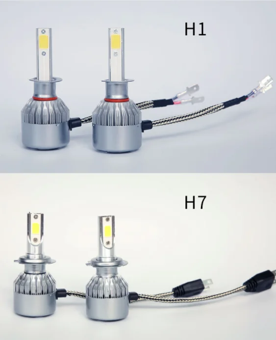 2 шт. C6 светодиодные фары автомобиля мотоцикла Светодиодная лампа 7600LM 6000K H4 H7 H8 H11 H1