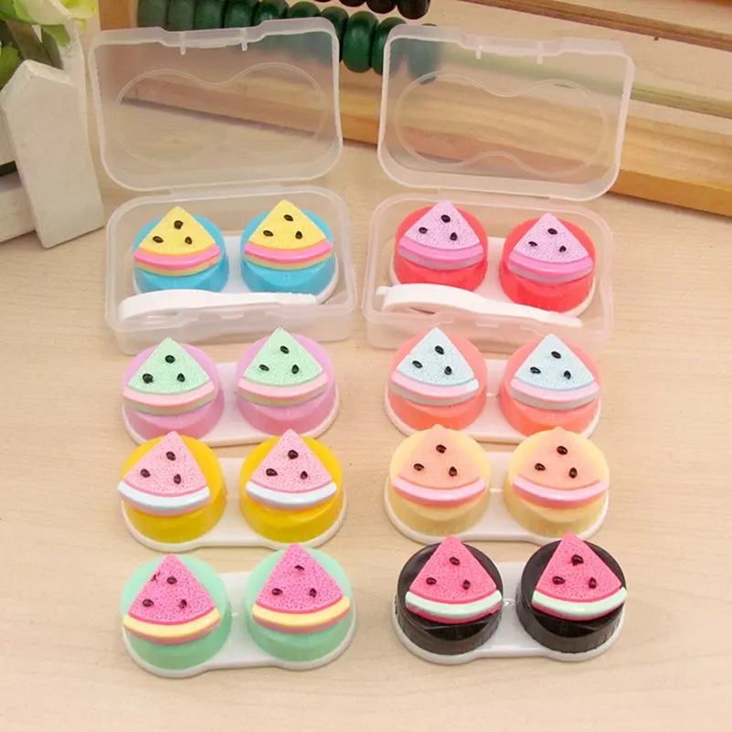 Разные цвета в виде арбуза стекол контактные линзы коробка для фруктов чехол