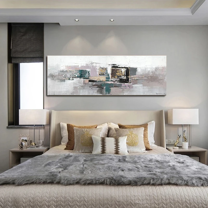 

Scandinavian art posters and prints pictures abstract original oil painting canvas light color modern living room decoration