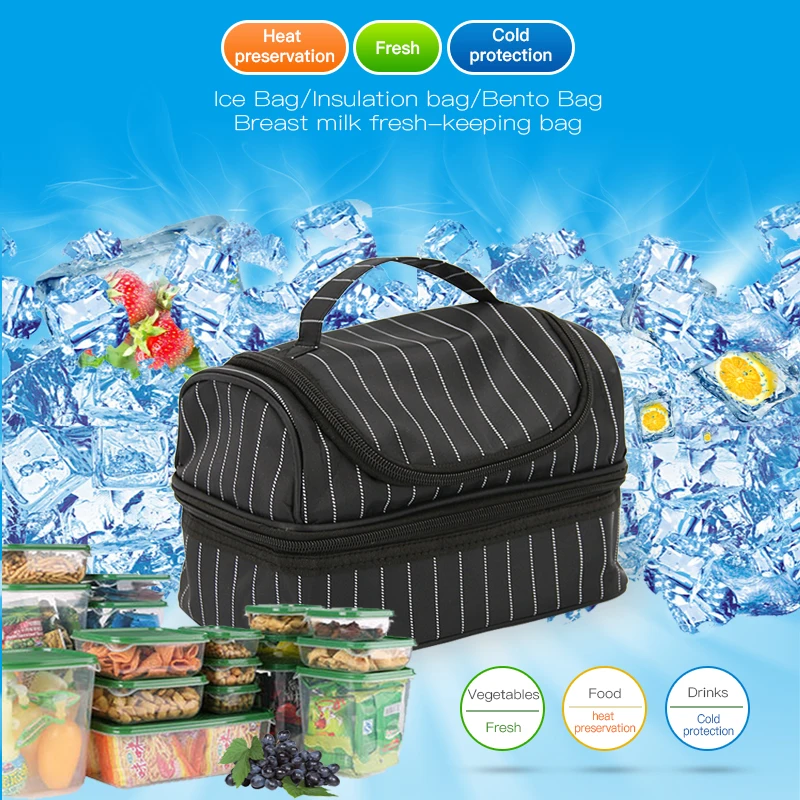 Унисекс Переносные сумки холодильник двухслойная термальная сумка для обеда