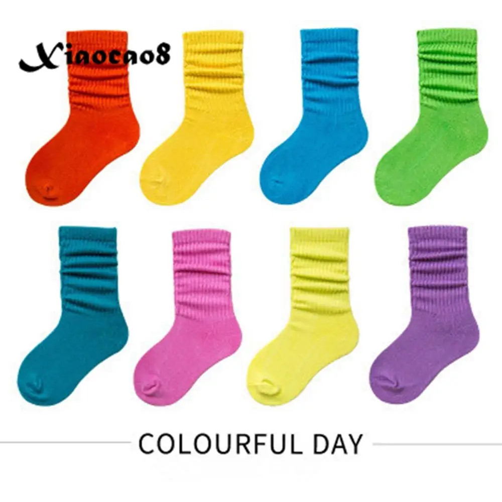 Детские хлопковые носки ярких цветов 5 пар спортивные для мальчиков и девочек