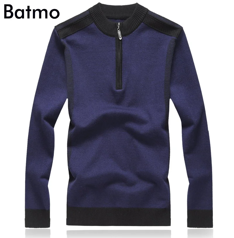 Тёмно-синий BATMO Новое поступление осенние высококачественные повседневные мужские свитера, мужской свитер, большие размеры M-8XL 9886 - Цвет: Тёмно-синий