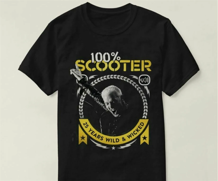 Футболка SCOOTER TECHNO 25 летняя футболка HARDCORE TOUR TRANCE HYPER RAVE стильная на заказ|Мужские