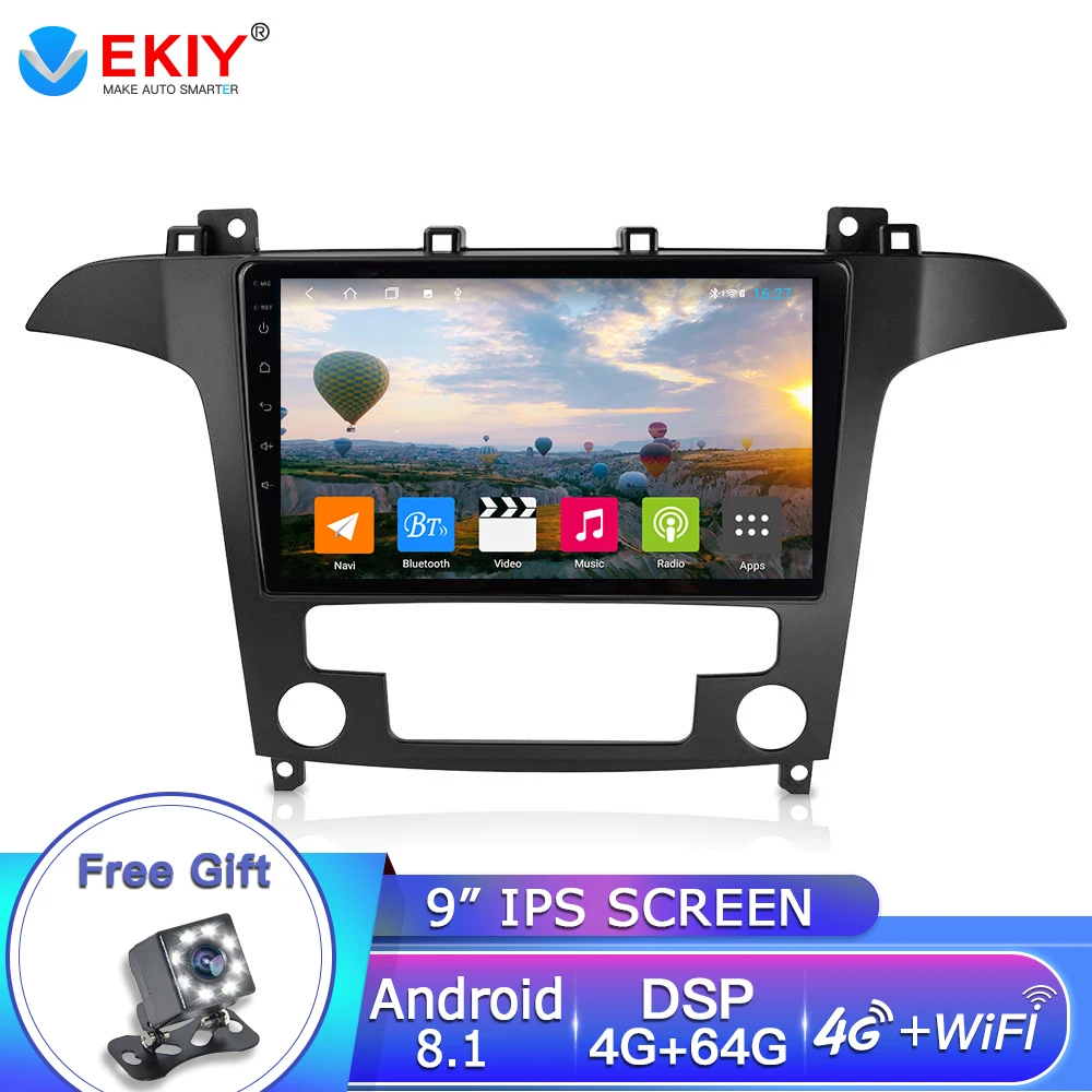 EKIY 9 &quotAndroid автомобильный мультимедийный радио для Ford S Max s max 2007 2008 GPS навигация Navi
