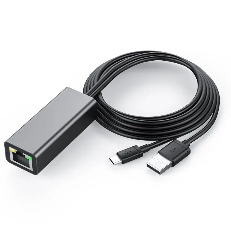Fire tv Stick HD 480 Мбит/с микро USB2.0 к Ethernet адаптер для Chromecast USB 2,0 к RJ45 для Google Chromecast 2 1 Ультра аудио - Цвет: Gray