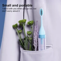 non slip hand held easy cleaning portable folding toothbrush can hold toothpaste folding toothbrush for hiking