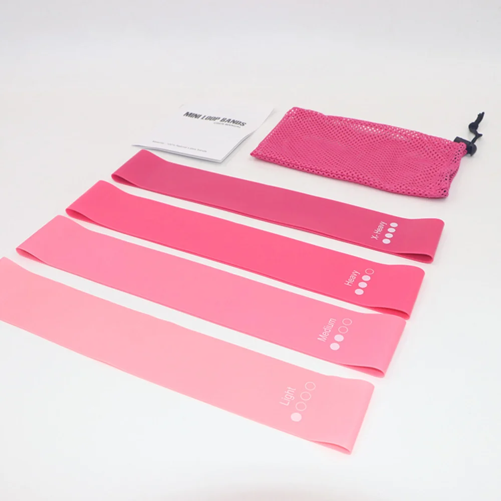 

4Pcs Resistance Band Exercise Loop Fitness Yoga Elastic Bands up Assist Band for Girl Pink