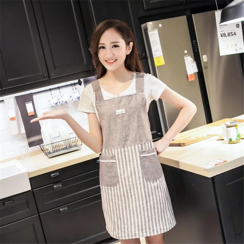 

Simple Pattern Sleeveless Kitchen Cooking Apron Cotton Linen Anti-oil Kitchen Cooking Accessory Parent & Child Waterproof Apron