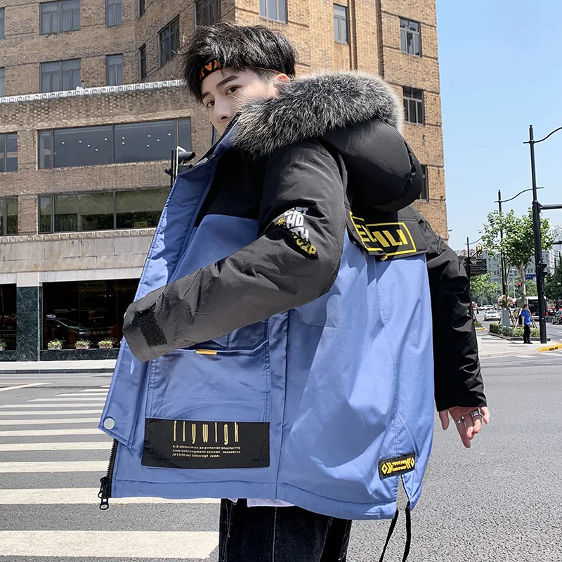 

2020! Новые мужские парки из толстой ткани на осень и зиму, модная однотонная Теплая мужская повседневная куртка с капюшоном размера плюс верх...