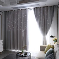 2 panels stars blackout curtains blackout stars children cloth curtains hall tulle for bedroom decoration drapes home supplies