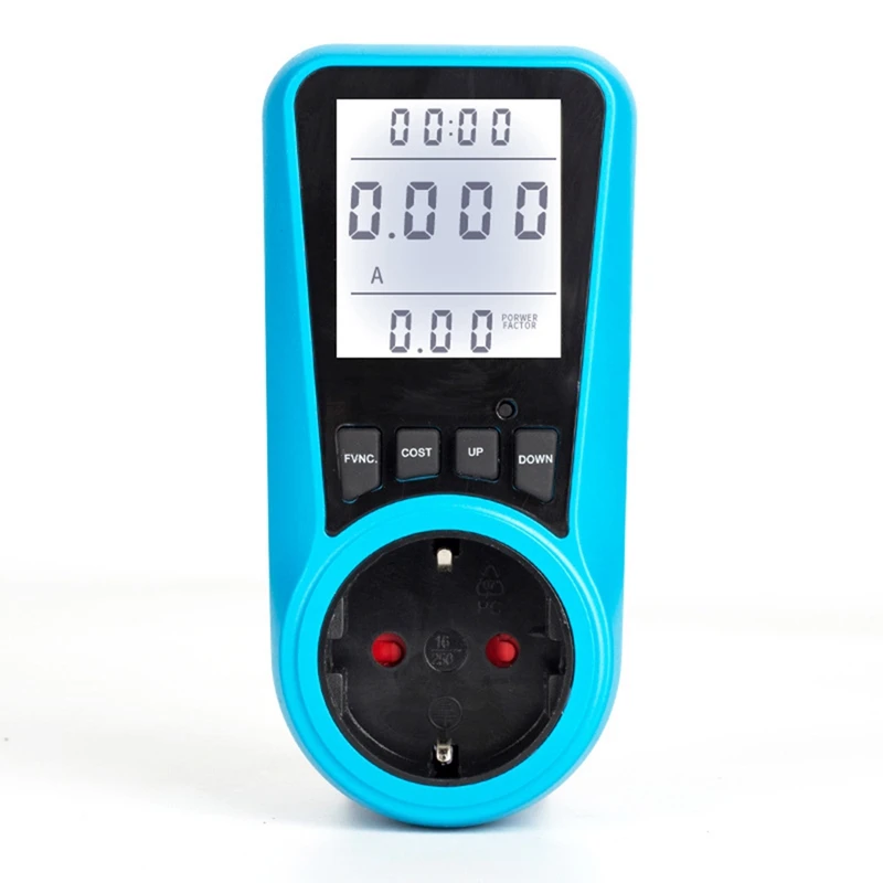 

Digital Current Meter Voltmeter AC Power Meter Time Watt Power Energy Tester AC230V 50Hz With Backlight EU Plug
