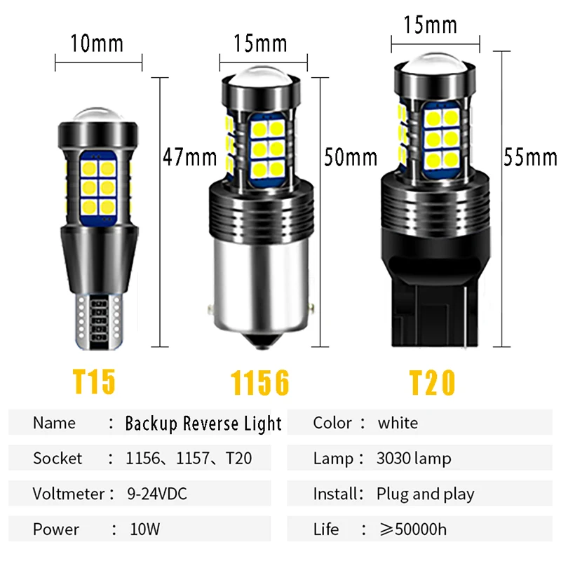 Светодиодный фонари заднего хода резервные стоп-сигналы Canbus P21W W16W 921 T15 BA15S w21w для