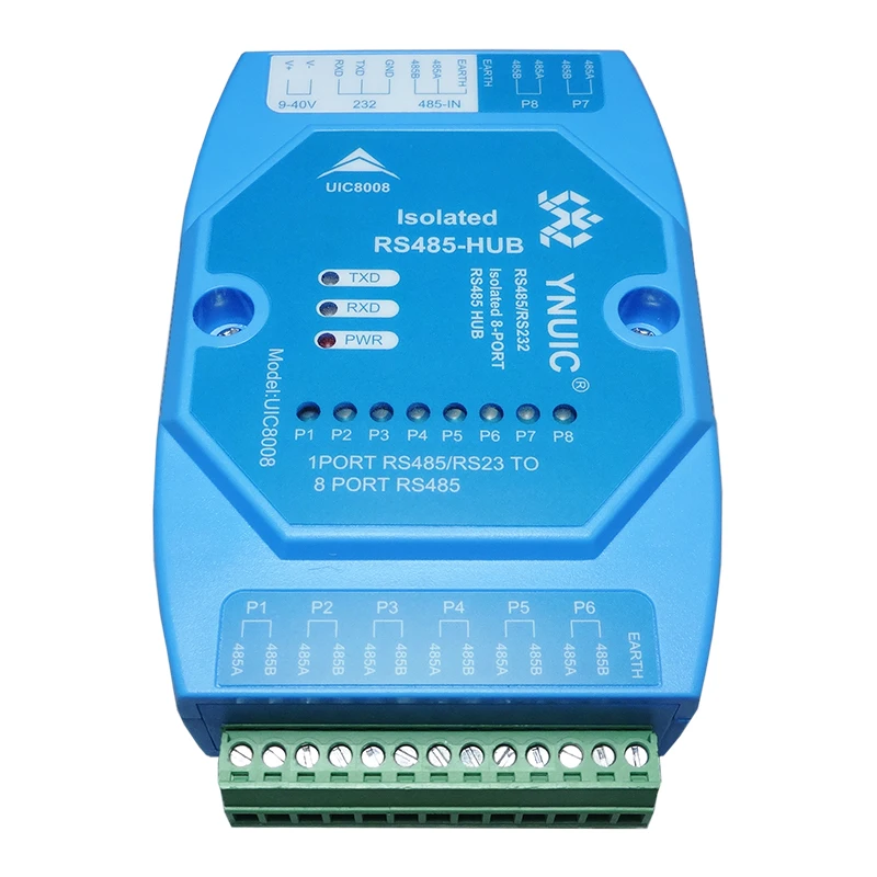 

485 hub repeater 8-way isolator splitter 1 way 232/485 to 8-port industrial UIC8008