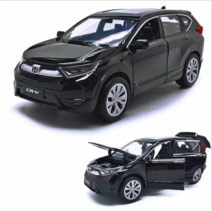High simulation 1:32 scale pull back Honda CRV alloy car,6 open door music flash car model toys,metal diecast,