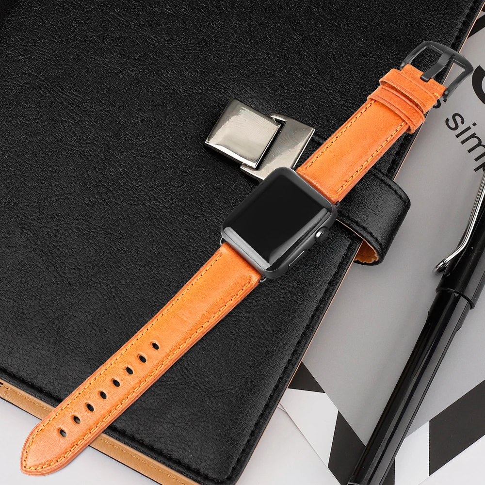 MAIKES для Apple Watch Band 44 мм 40 и ремешок часов аpple 42 38 натуральная кожа часы аксессуары