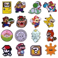 funny childhood anime games enamel pins collect fashion jewelry gifts metal cartoon brooch backpack hat bag collar lapel badges