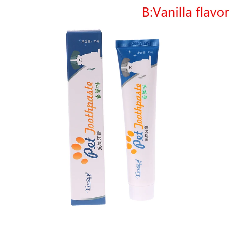 

2PCS 75g Pet Dog Toothpaste Dog Oral Care Reduce Tartar Plaque Cleaning Toothpaste