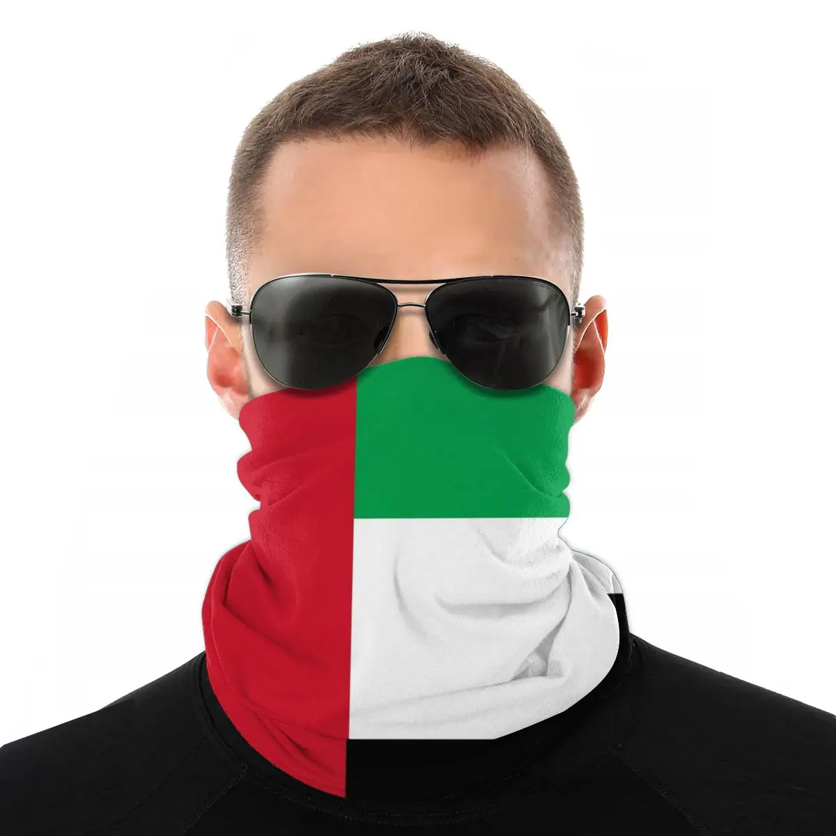 

UAE Flag Scarves Half Face Mask Men Women Fashion Tube Mask Tubular Bandanas Dustproof Headband Cycling Camping