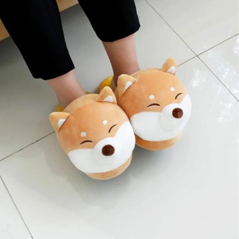 

Cute Shiba inu slippers couple indoor home Anime Corgi shoes Unisex Anime Halloween Costume Cartoon Cosplay Home Wear slippers
