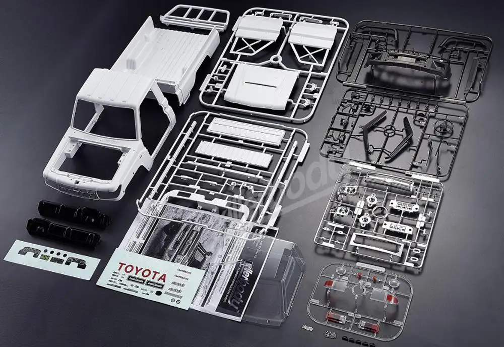 body kits Резиновое зеркало заднего вида/роликовая клетка/багаж/бампер/подножка/переднее крыло/батарейный блок для killerbody 1/10 весы Toyota Land Cruiser LC70 Body BOOMRACING BRX01 4x4 гусеничный грузовик - Цвет: body kits