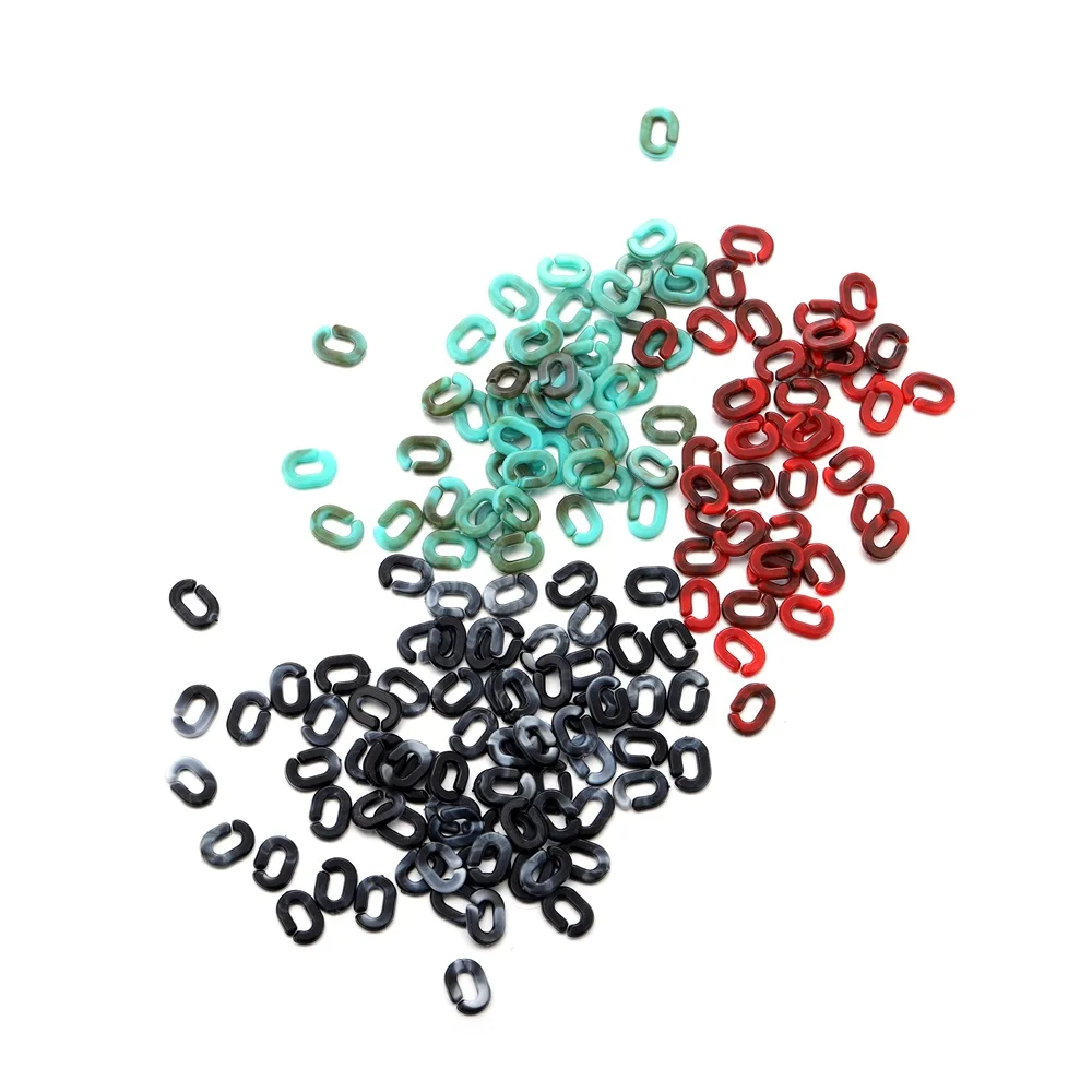 200Pcs/Lot 9*6mm Colorful Transparent Opening Acrylic Link Chain for DIY Necklace Bracelet Earrings Jewelry Making Accessories - купить по