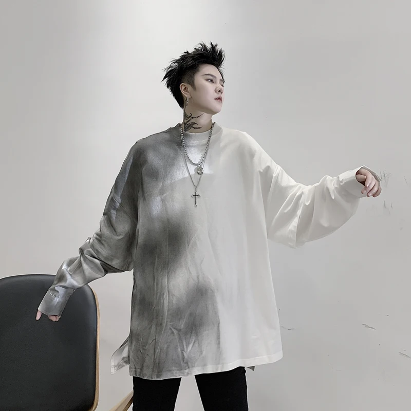 Мужской Свободный пуловер с длинным рукавом уличная одежда в стиле хип-хоп