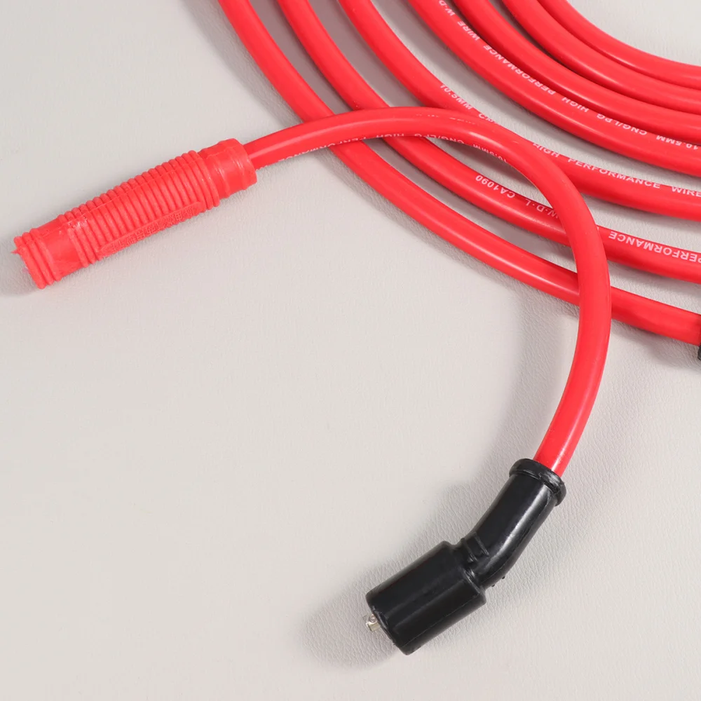 

8Pcs 10.5mm High Performance Energy Saving and Environmental Modification RACING Ignition Wire Red
