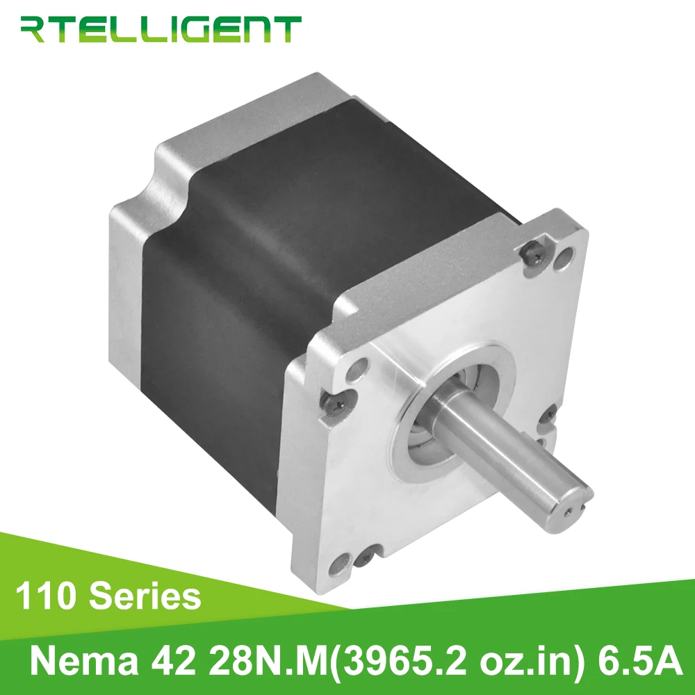 

Rtelligent Nema 42 High Torque 28N.M Stepper Motor 110A28 1.8Deg 19mm Diameter 4 Lead Step Motor CNC Kit Mechanical Machine