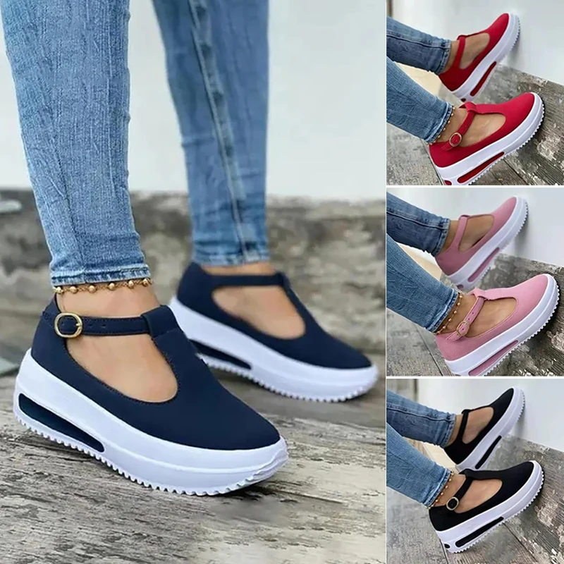 

Women Shoes Summer Sandals Thick Bottom Platform Flat Shoes 2021 Lady Wedges Sandals Buckle Strap Casual Female Footwear Loafers