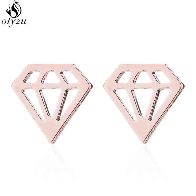 Oly2u Korean Fashion Triangle Shape Stud Earrings Personalize Small Earings Stainless Steel Earing Best Birthday Gift for Women | Украшения