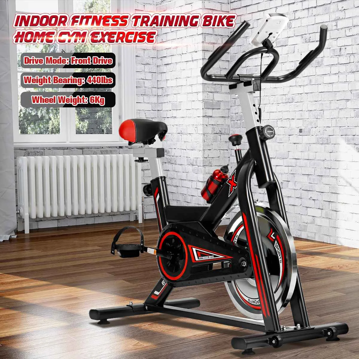 

200KG Large Exercise Bike Home Ultra-quiet Indoor Weight Loss Pedal Bike Fitness Bike Dynamic Bicycle Fitness Equipment