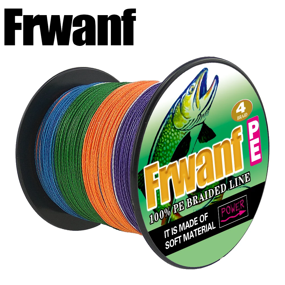 

Frwanf 300M 4 Strands fishinig rope Freshwater/Saltwater PE Line 12-100LBS Multicolor Multilament Braid Line for Carp Fishing