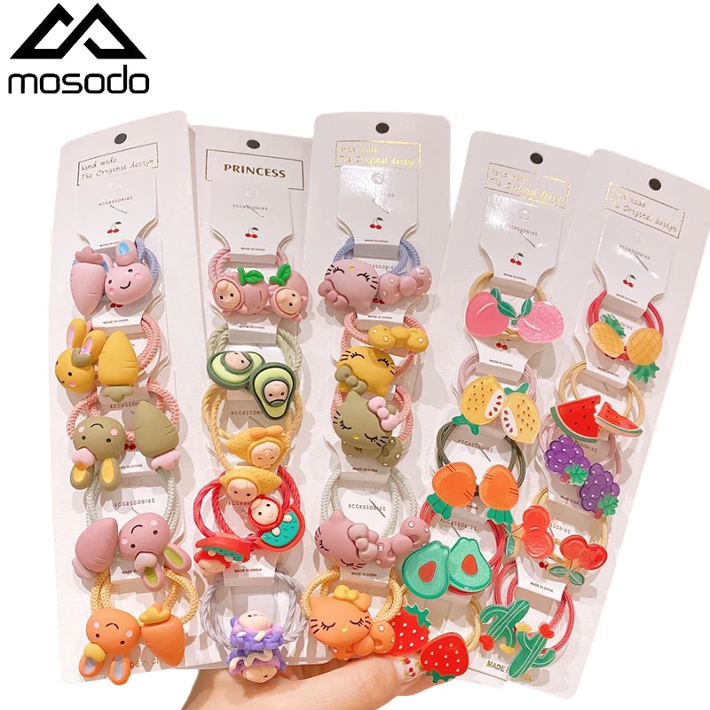 

Mosodo Rubber Band Cute Headdress Little Girl Cartoon Rubber Band Kid Headband Flower Hairband Children Hair Accessories