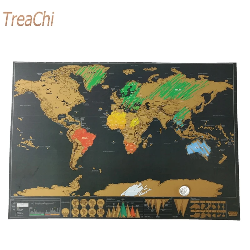 Новая роскошная карта путешествия Постер 52 3x30 см персонализированная журнал