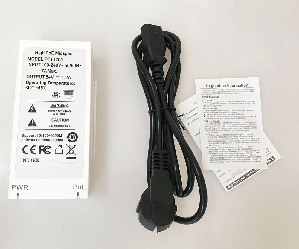 Dahua Hi PoE Midspan PFT1200 Поддержка для ip камеры 60 Вт аксессуар систем|Коробки передач и