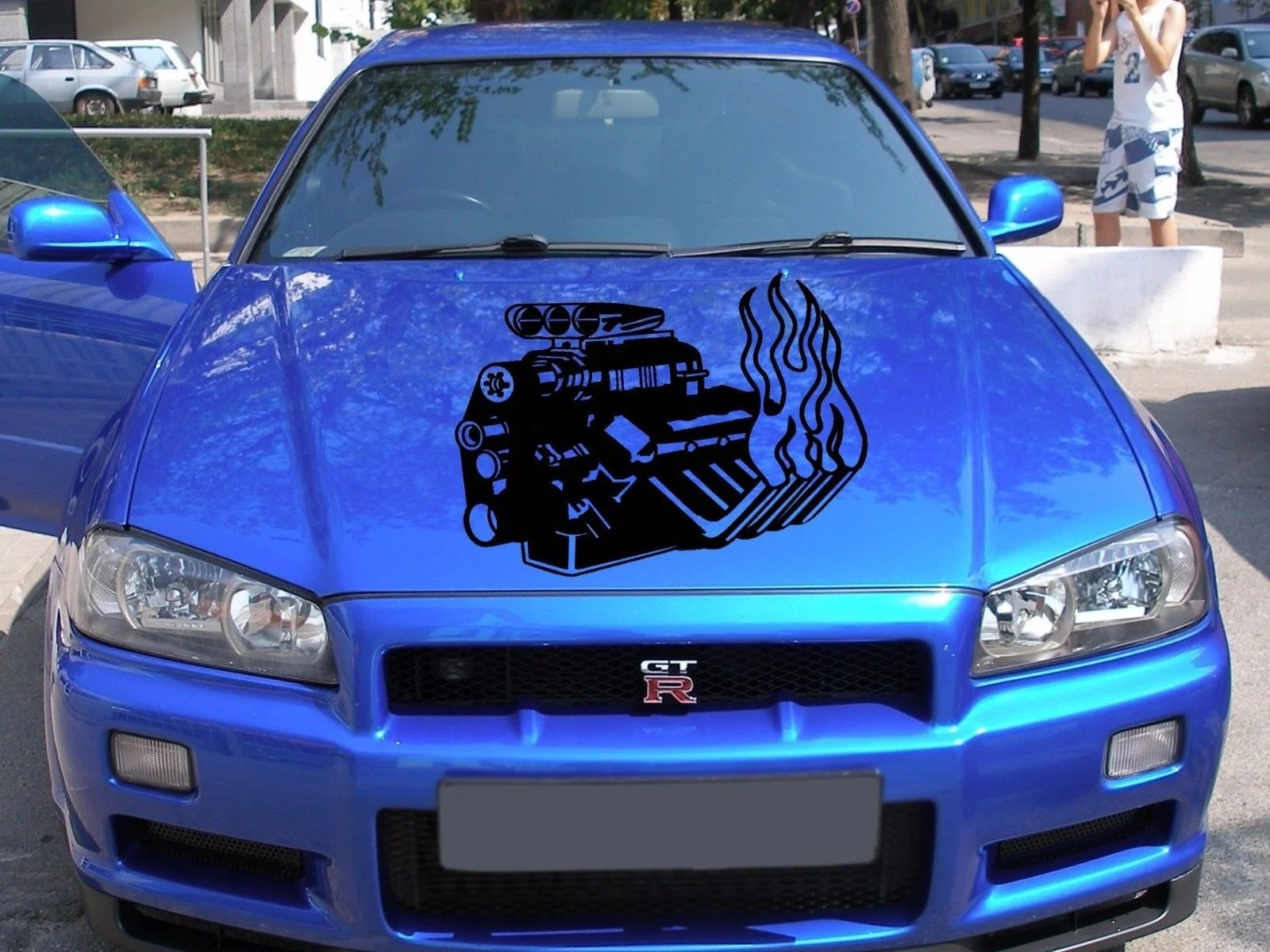 Для многоцветной графической ленты производительность V8 двигатель гоночный