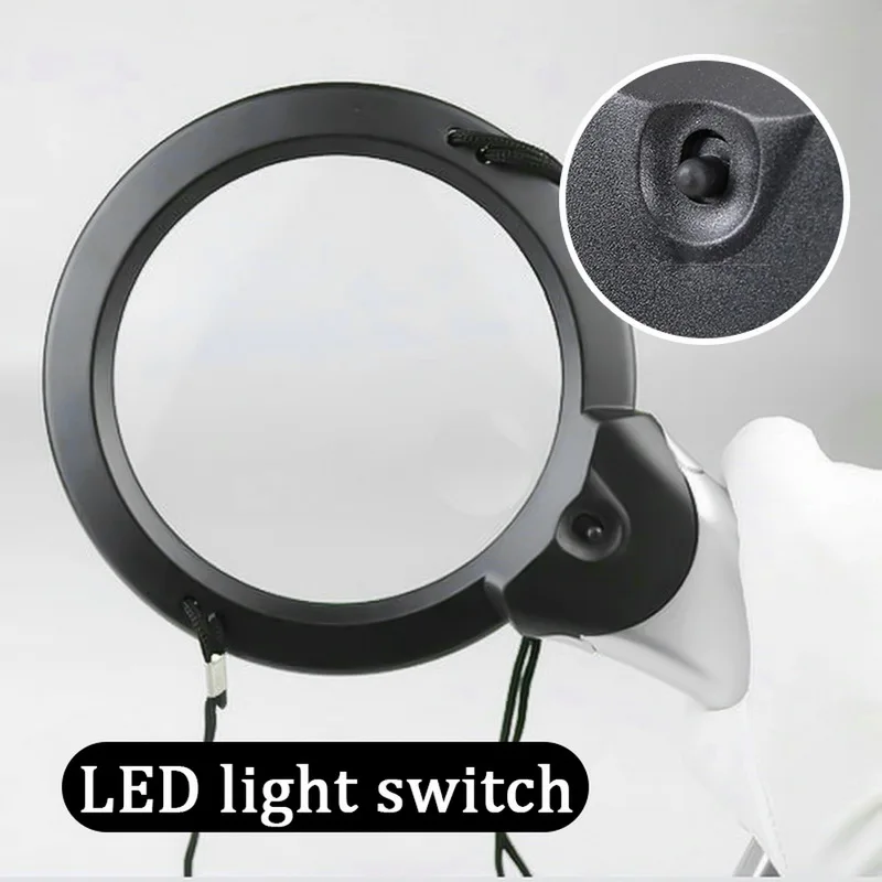 

Hands Free LED loupe Lighted Reading Magnifier Neck Wear Quality Magnifying Glass For Seniors Sewing Cross Stitch Embroidery