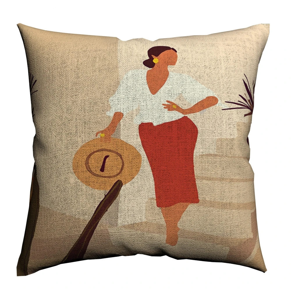 Наволочка для подушки с абстрактными фруктами и растениями 45x45 см | Дом сад