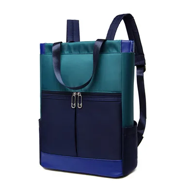dark blue Нейлоновый водонепроницаемый 15,6 рюкзак для ноутбука женская большая вместительность Дамская ручная двойная сумка на плечо женский рюкзак ранец дорожная сумка - Цвет: dark blue