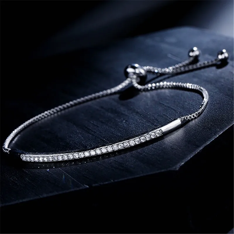 Женский браслет-слайдер Captivate блестящий браслет с фианитами регулируемый для