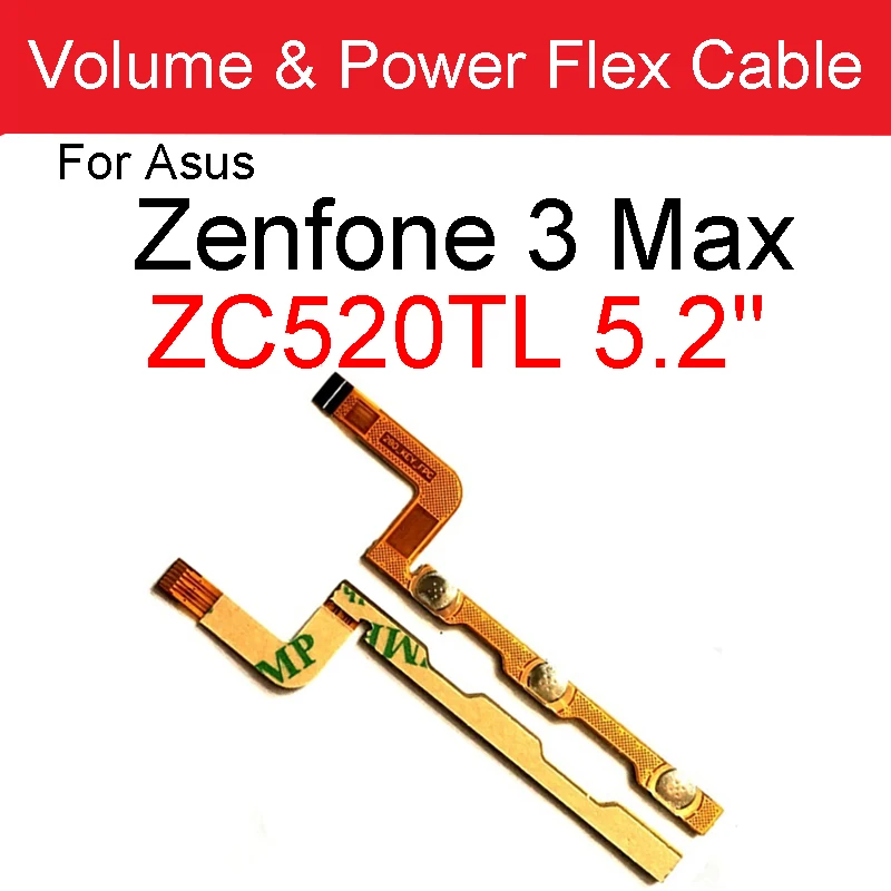 Power Button Flex Cable For Asus Zenfone 3 MAX ZC520TL 5.2inch ZC553KL 5.5inch On Off Audio Control Replacement Repair Parts | Мобильные